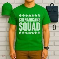St Patrick's Day Shenanigans Squad Shamrocks Clover T-Shirt thumb 6