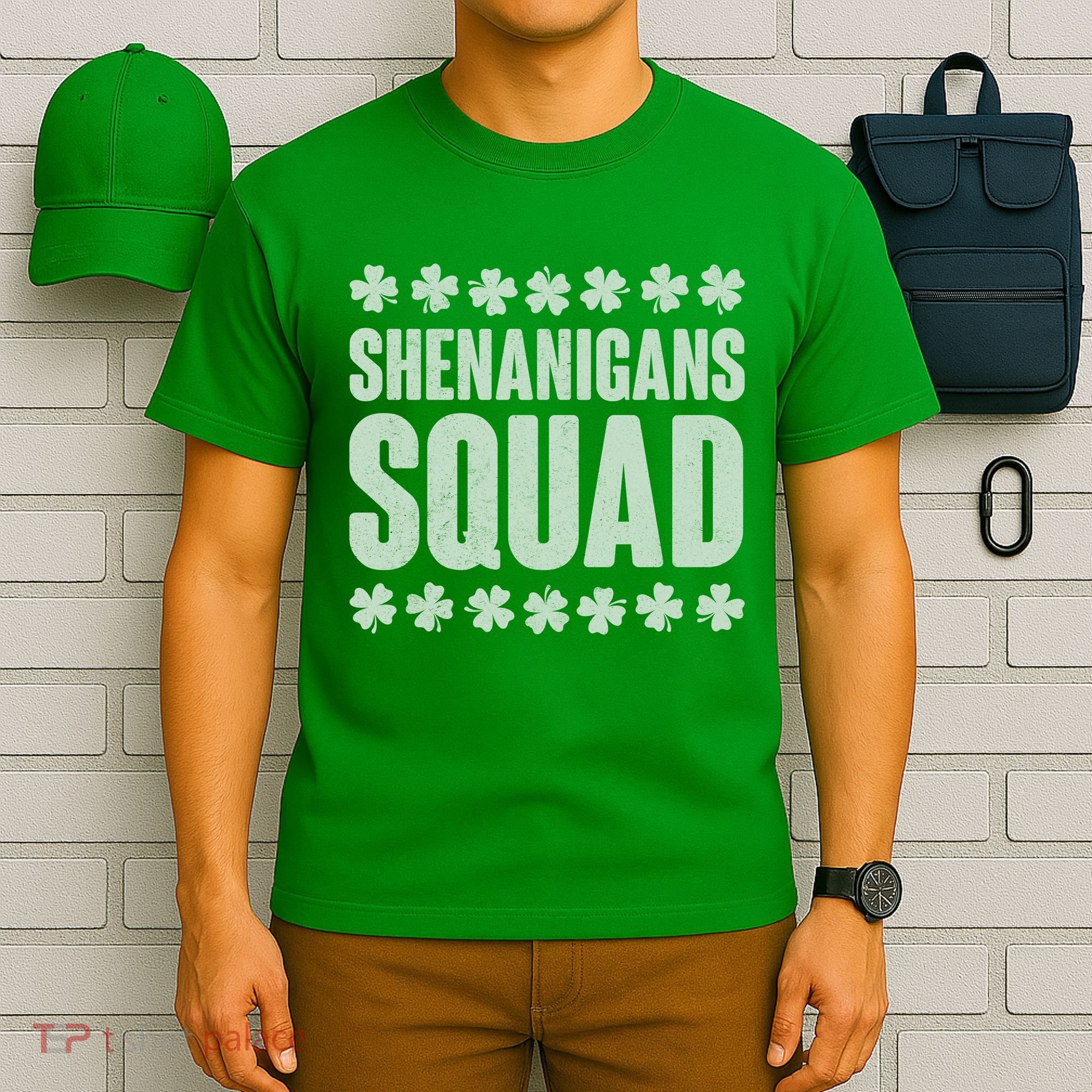 St Patrick's Day Shenanigans Squad Shamrocks Clover T-Shirt