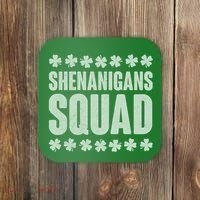 St Patrick's Day Shenanigans Squad Shamrocks Clover Coaster thumb 0