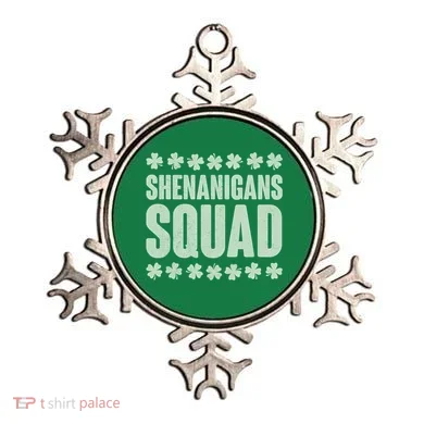 St Patrick's Day Shenanigans Squad Shamrocks Clover Ornament
