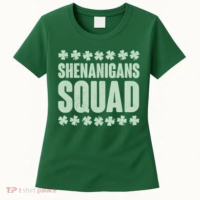 St Patrick's Day Shenanigans Squad Shamrocks Clover Women's T-Shirt