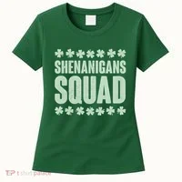 St Patrick's Day Shenanigans Squad Shamrocks Clover Women's T-Shirt thumb 0