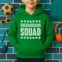 St Patrick's Day Shenanigans Squad Shamrocks Clover Kids Hoodie thumb 2