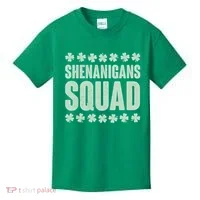 St Patrick's Day Shenanigans Squad Shamrocks Clover Kids T-Shirt thumb 0
