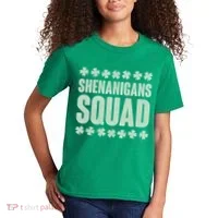 St Patrick's Day Shenanigans Squad Shamrocks Clover Kids T-Shirt thumb 2