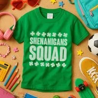 St Patrick's Day Shenanigans Squad Shamrocks Clover Kids T-Shirt thumb 3
