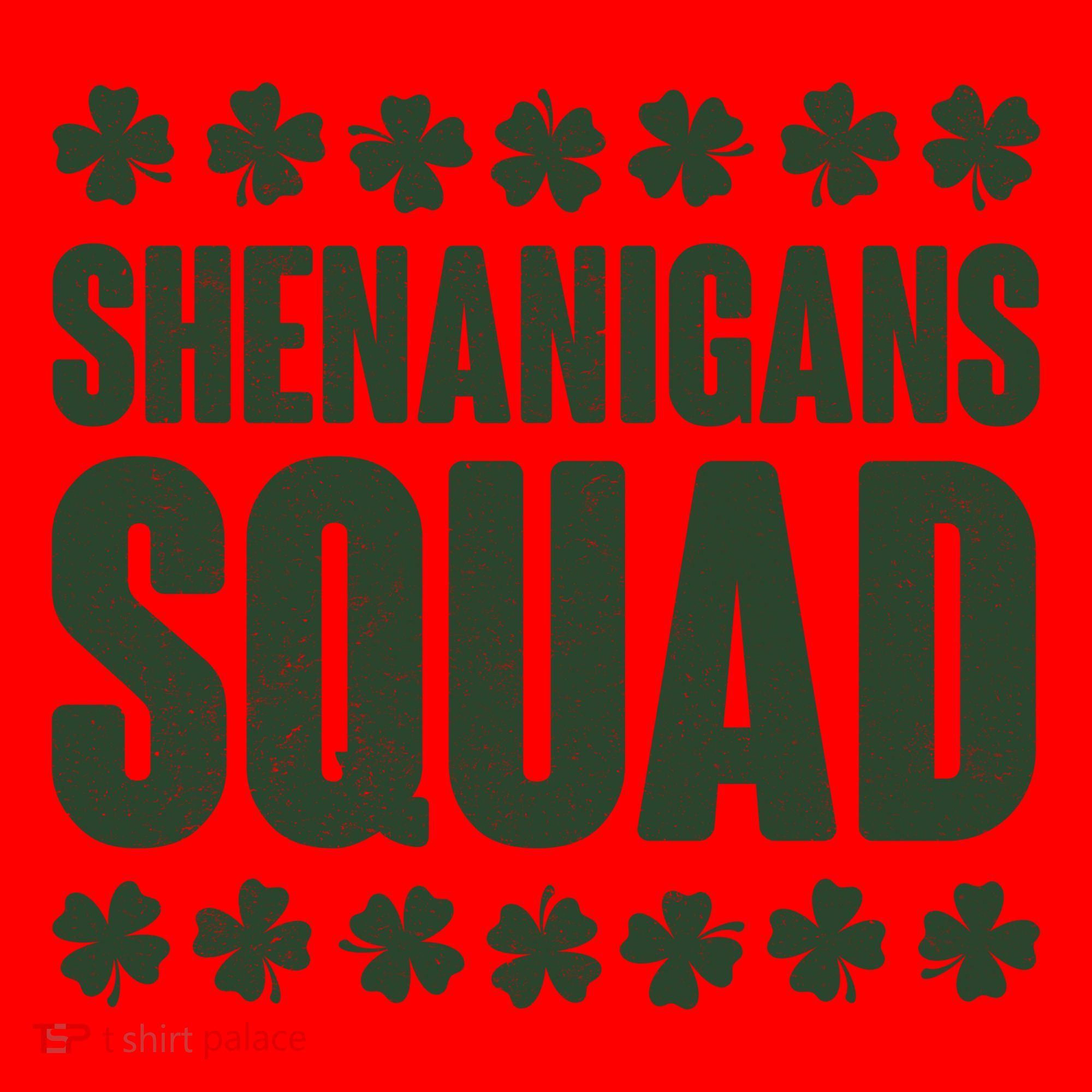 St Patrick's Day Shenanigans Squad Shamrocks Clover Santa Hat