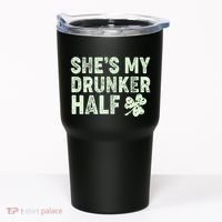 St Patrick's Day She's My Drunker Half Matching Couple's Tumbler thumb 0
