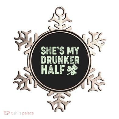St Patrick's Day She's My Drunker Half Matching Couple's Ornament