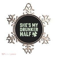 St Patrick's Day She's My Drunker Half Matching Couple's Ornament thumb 0