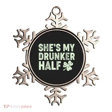 St Patrick's Day She's My Drunker Half Matching Couple's Ornament
