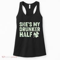 St Patrick's Day She's My Drunker Half Matching Couple's Women's Tank Top thumb 0