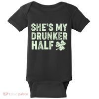 St Patrick's Day She's My Drunker Half Matching Couple's Baby Bodysuit thumb 0