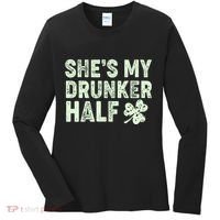 St Patrick's Day She's My Drunker Half Matching Couple's Women's Long Sleeve Shirt thumb 0