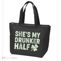 St Patrick's Day She's My Drunker Half Matching Couple's Tote Bag thumb 3