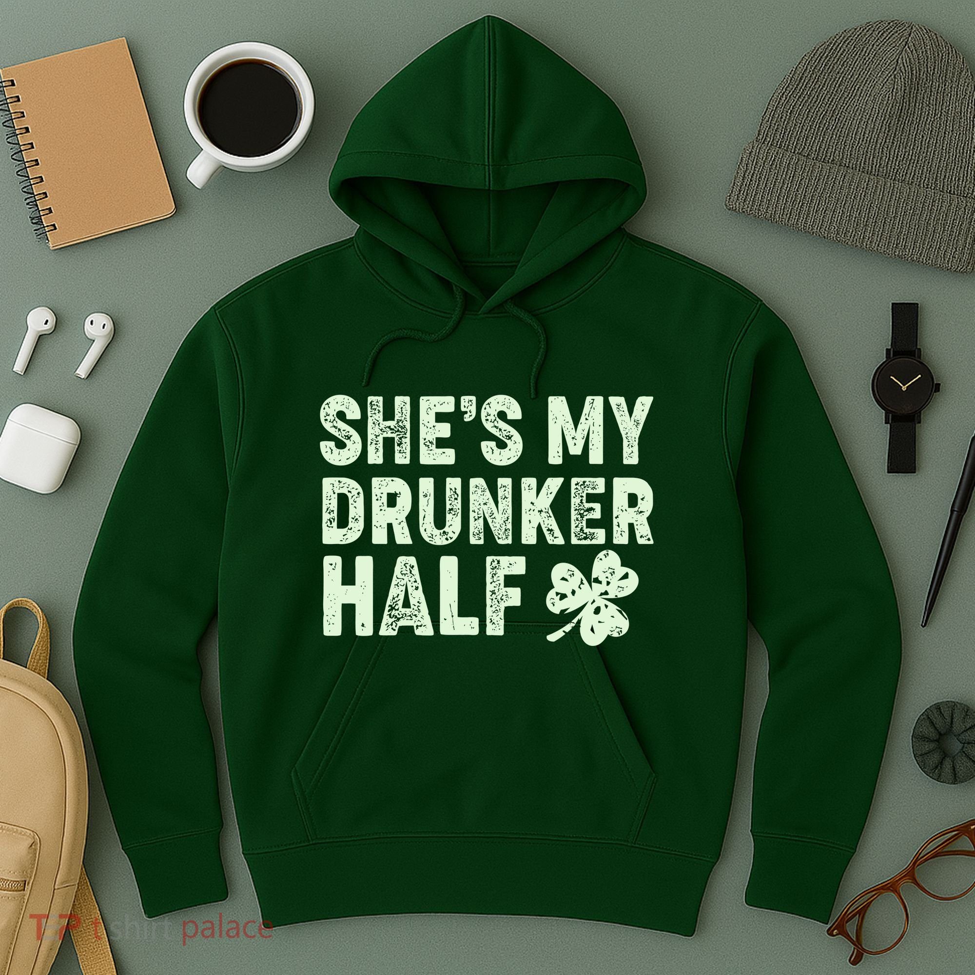 St Patrick's Day She's My Drunker Half Matching Couple's Hoodie