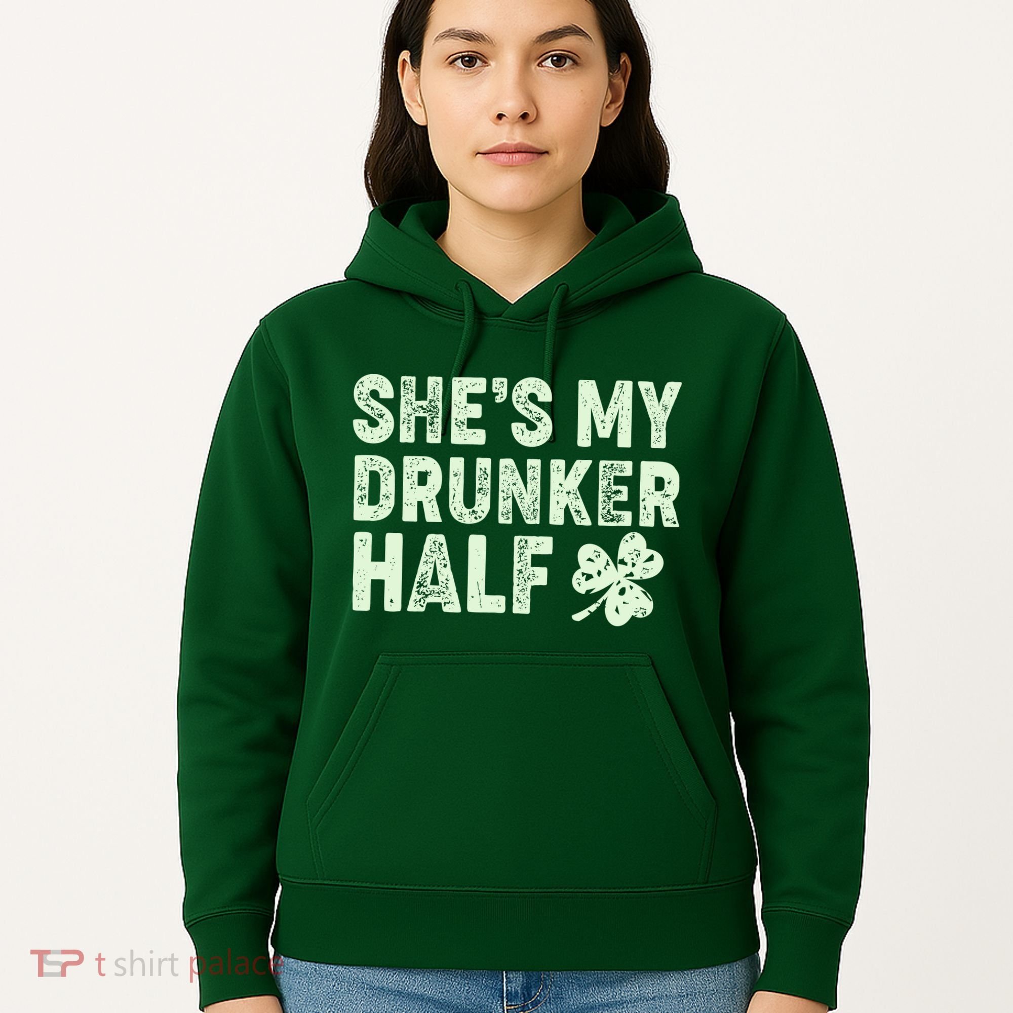 St Patrick's Day She's My Drunker Half Matching Couple's Hoodie