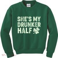 St Patrick's Day She's My Drunker Half Matching Couple's Kids Sweatshirt thumb 0