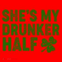 St Patrick's Day She's My Drunker Half Matching Couple's Santa Hat thumb 1