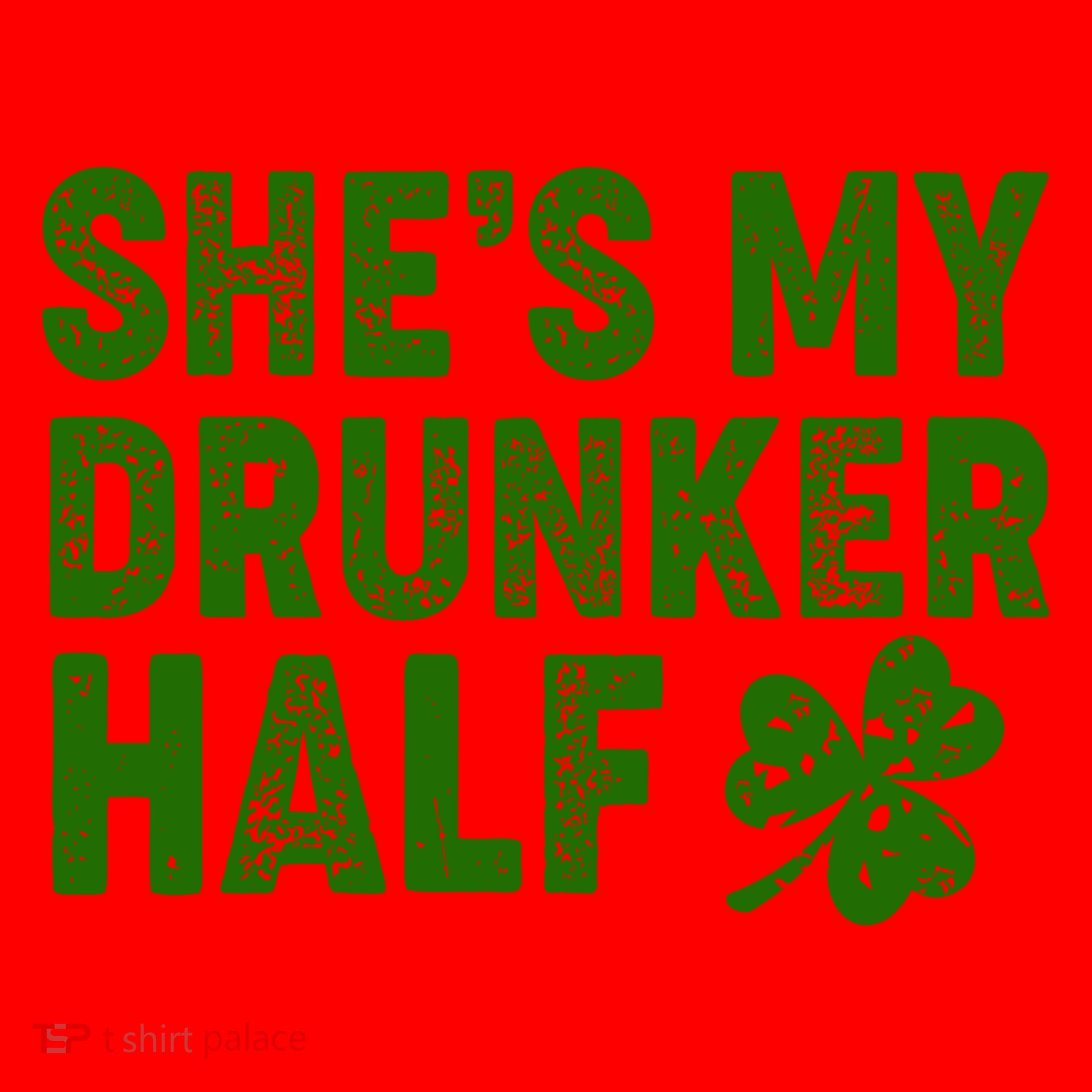 St Patrick's Day She's My Drunker Half Matching Couple's Santa Hat
