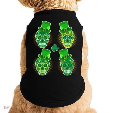 St Patrick's Day Sugar Skulls Doggie Tank