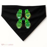 St Patrick's Day Sugar Skulls USA-Made Doggie Bandana thumb 0