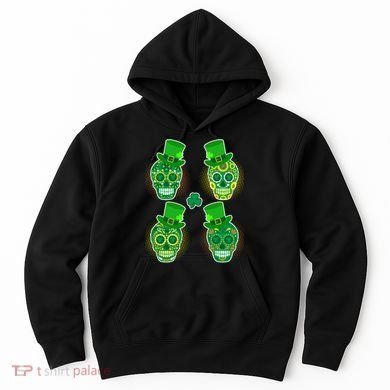 St Patrick's Day Sugar Skulls Hoodie