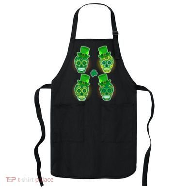 St Patrick's Day Sugar Skulls Apron