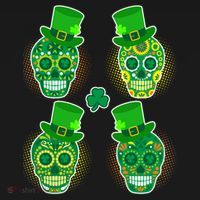St Patrick's Day Sugar Skulls Apron thumb 3