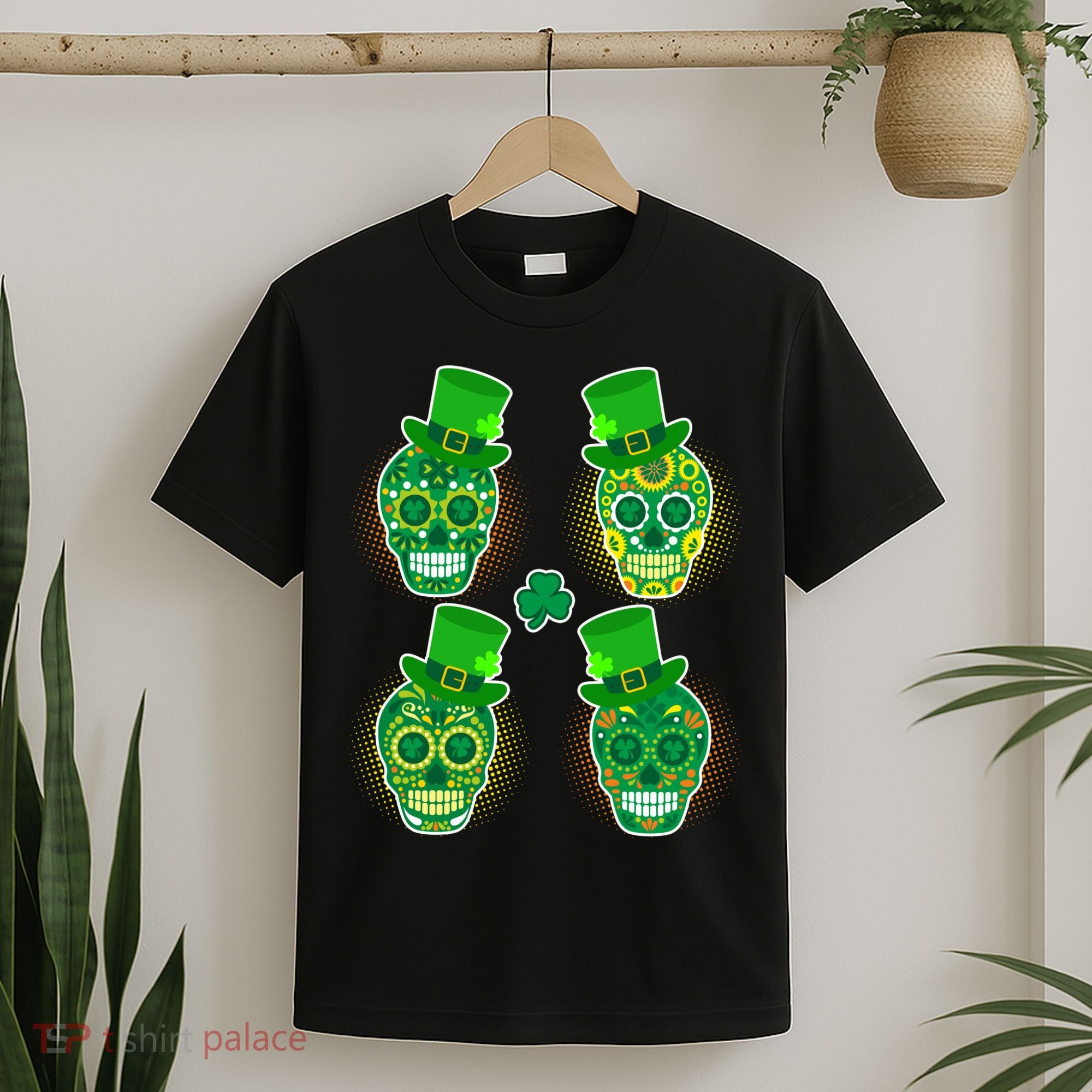St Patrick's Day Sugar Skulls T-Shirt