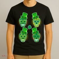 St Patrick's Day Sugar Skulls T-Shirt thumb 3