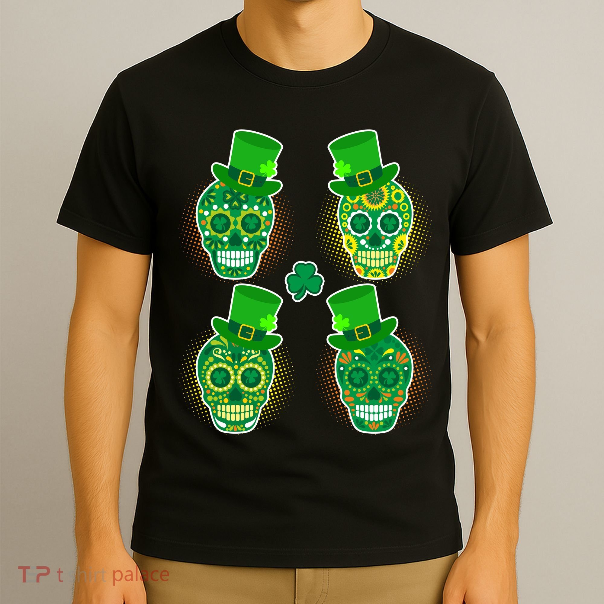 St Patrick's Day Sugar Skulls T-Shirt