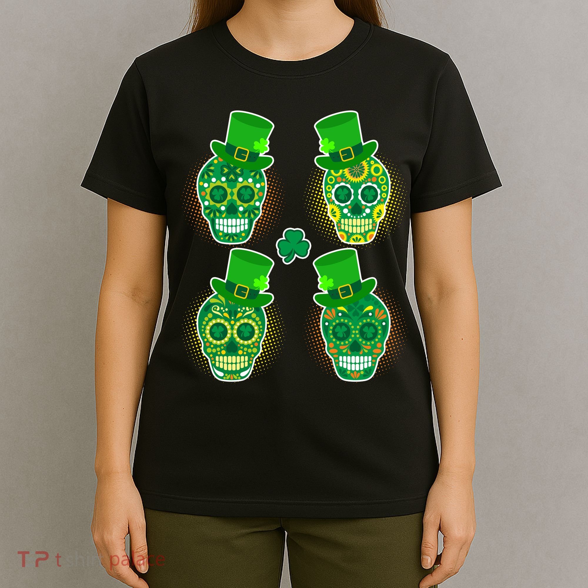 St Patrick's Day Sugar Skulls T-Shirt