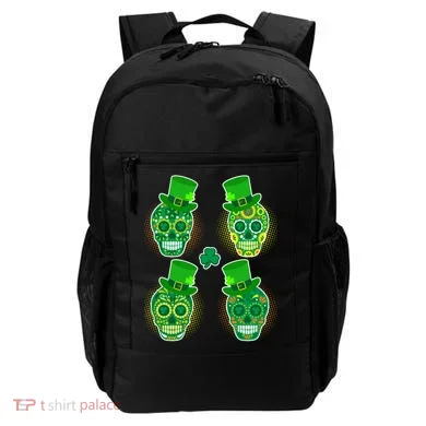 St Patrick's Day Sugar Skulls Backpack