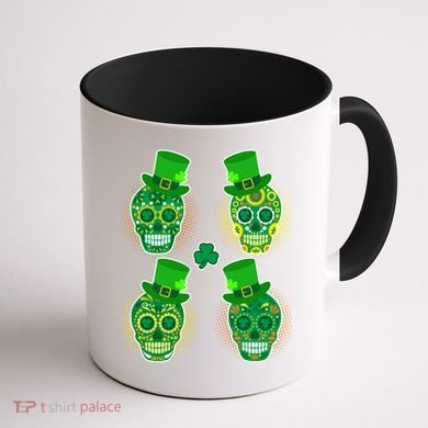 St Patrick's Day Sugar Skulls Coffee Mug back