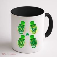St Patrick's Day Sugar Skulls Coffee Mug thumb 1