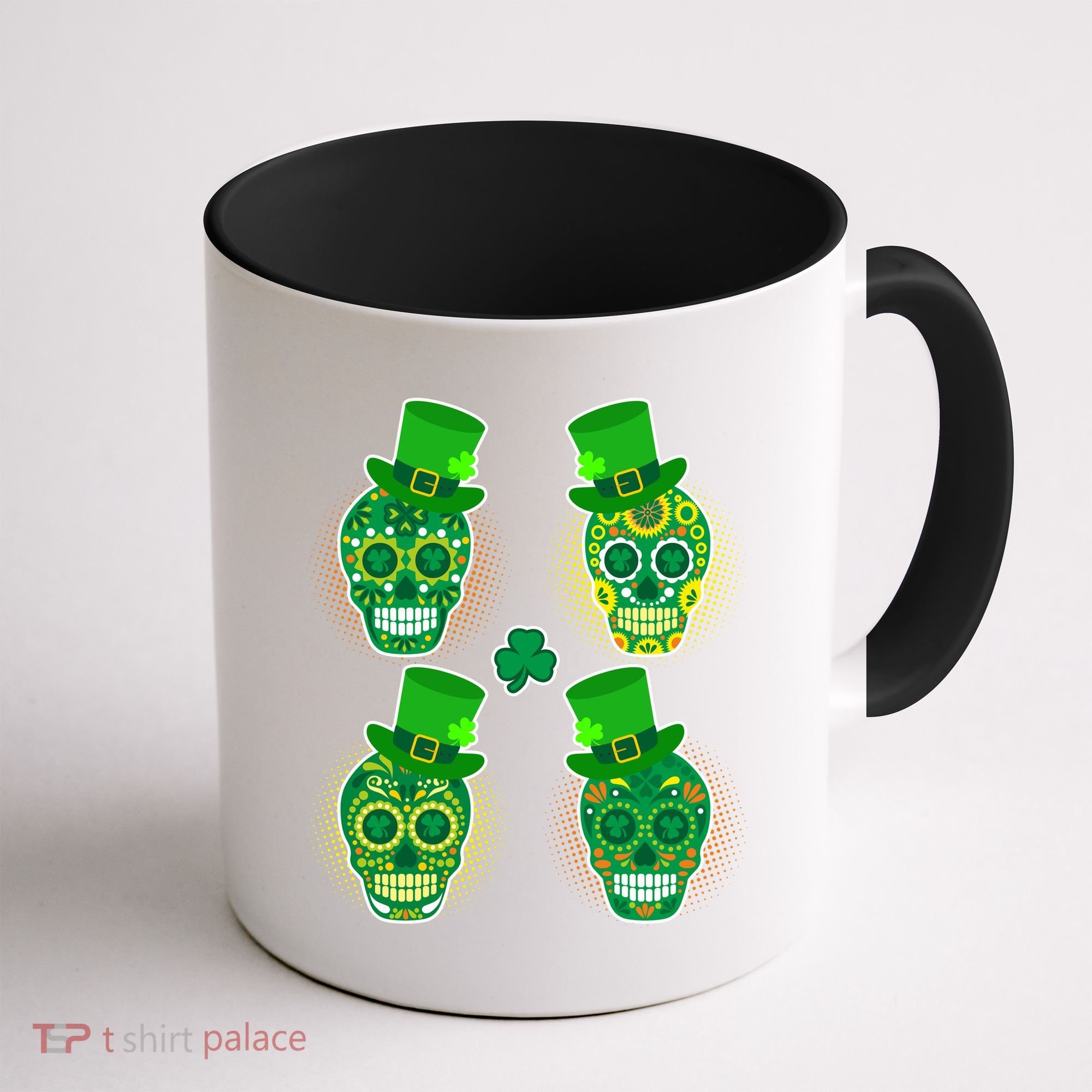 St Patrick's Day Sugar Skulls Coffee Mug