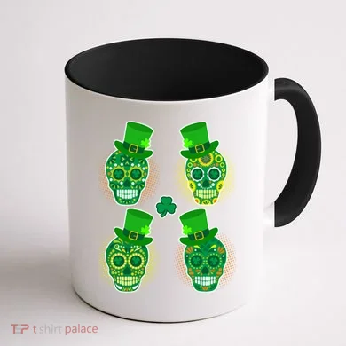 St Patrick's Day Sugar Skulls Coffee Mug back