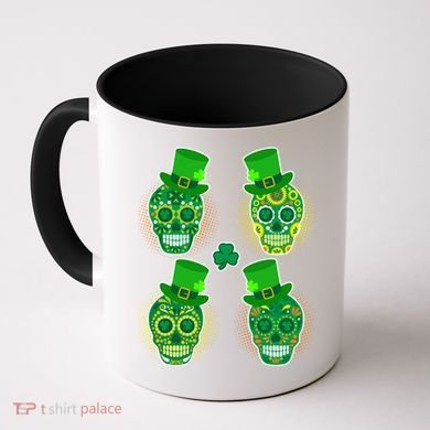 St Patrick's Day Sugar Skulls Coffee Mug