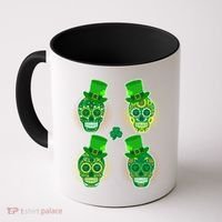 St Patrick's Day Sugar Skulls Coffee Mug thumb 0