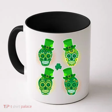 St Patrick's Day Sugar Skulls Coffee Mug