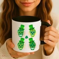 St Patrick's Day Sugar Skulls Coffee Mug thumb 3