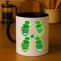 St Patrick's Day Sugar Skulls Coffee Mug thumb 4