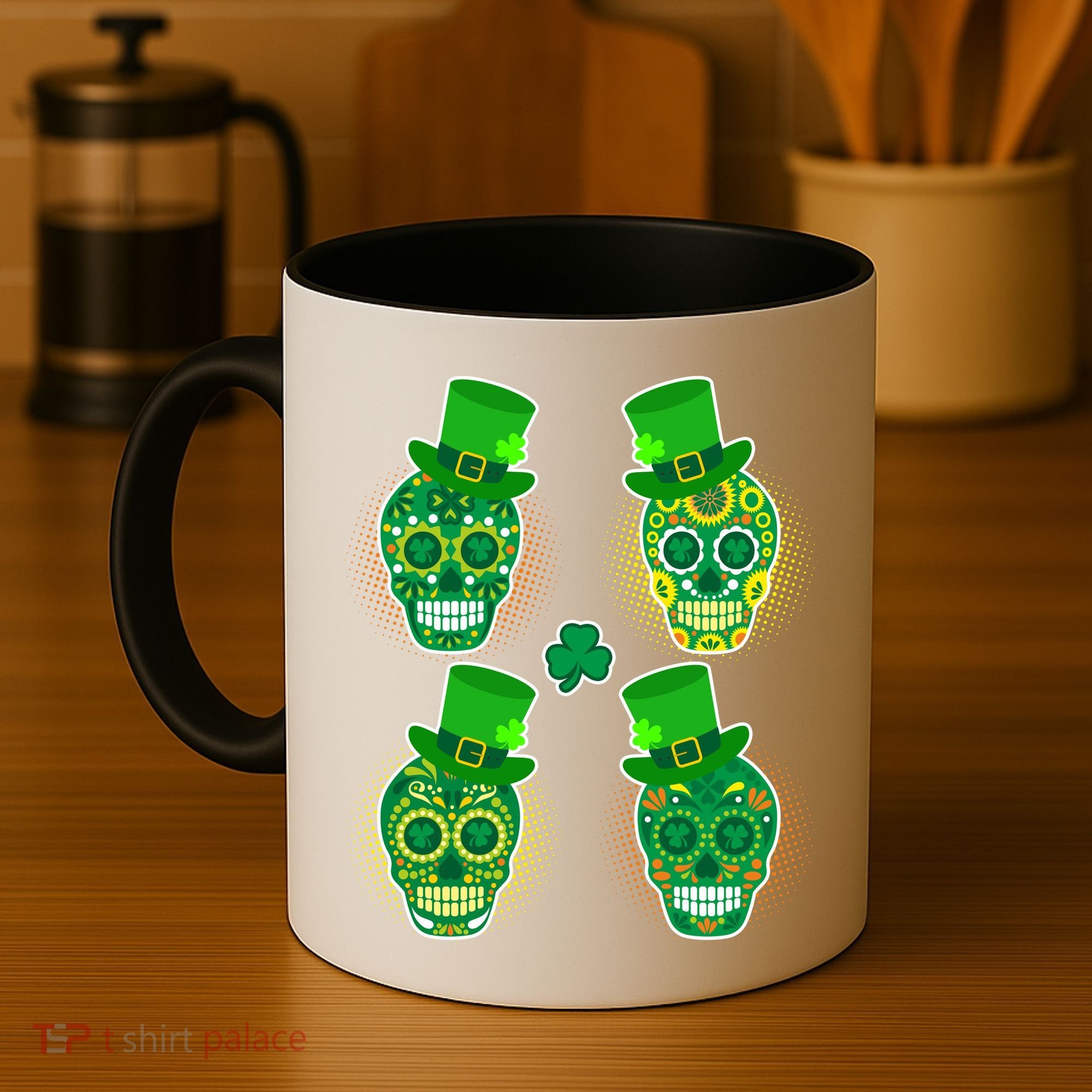 St Patrick's Day Sugar Skulls Coffee Mug