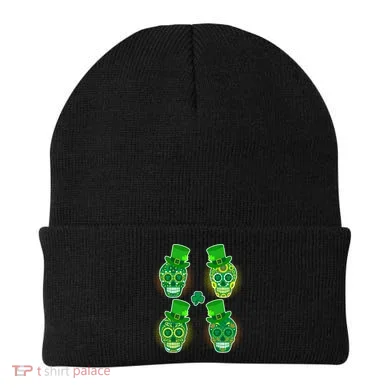 St Patrick's Day Sugar Skulls Beanie