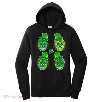 St Patrick's Day Sugar Skulls Women's Hoodie