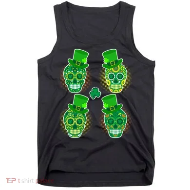 St Patrick's Day Sugar Skulls Tank Top
