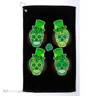St Patrick's Day Sugar Skulls Golf Towel