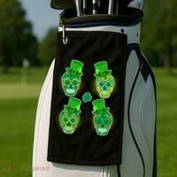 St Patrick's Day Sugar Skulls Golf Towel thumb 2