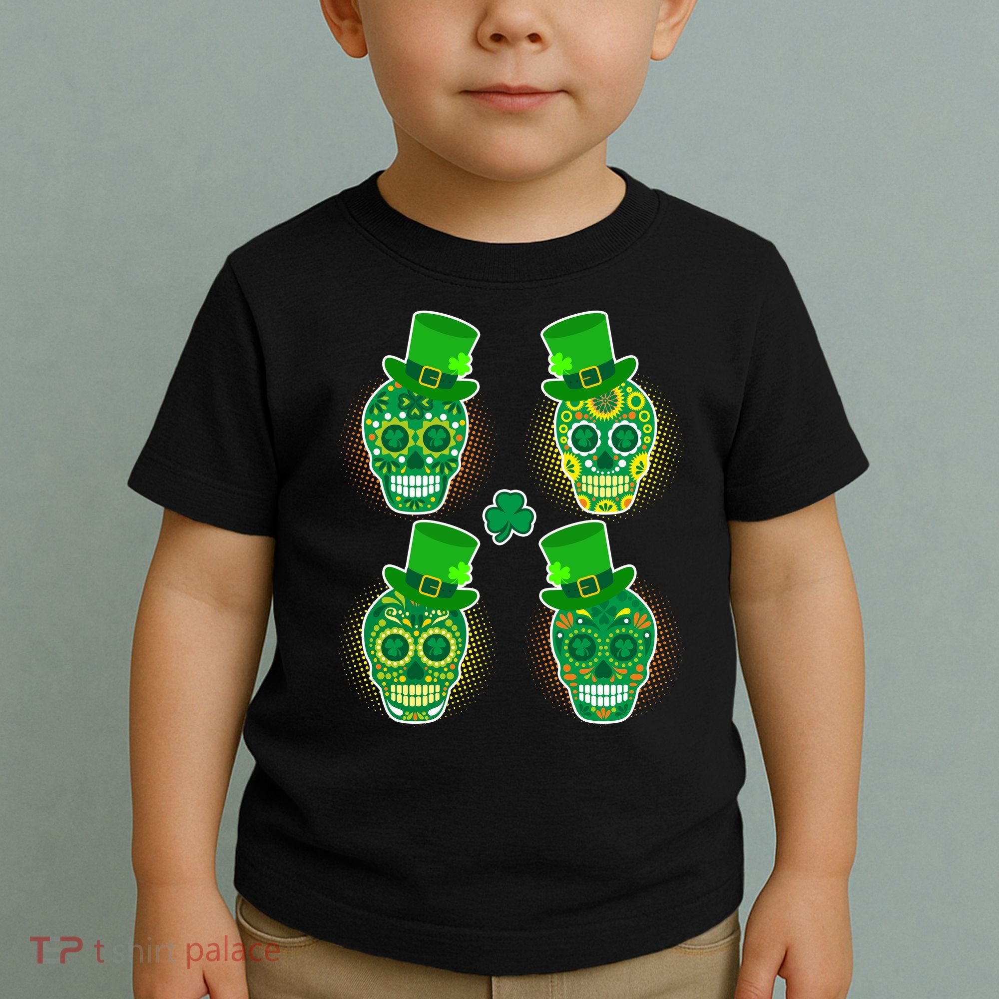 St Patrick's Day Sugar Skulls Toddler T-Shirt